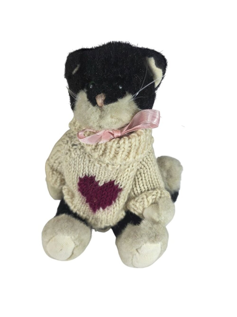 Plush cat heart sweater Boyds Bears Archive Collection stuffed animal valentine